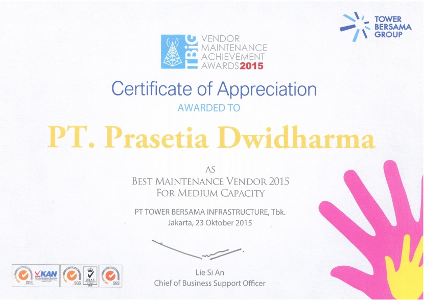 Best Maintenance Vendor 2015